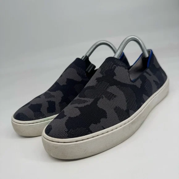 Rothy’s Women’s “The Original Slip On Sneaker” in Black Gray Camo Casual